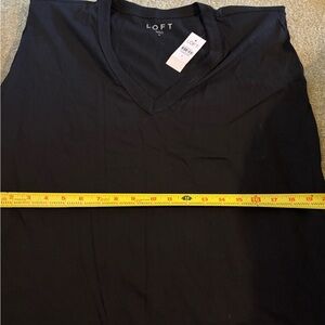 LOFT Elegant Black V-Neck Blouse